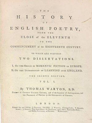 Lot 204 - Poetry.- Warton (Thomas)