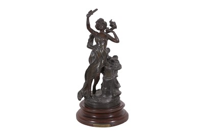 Lot 151 - A Spelter Figure Of A Nymph With A Telephone c.1900s