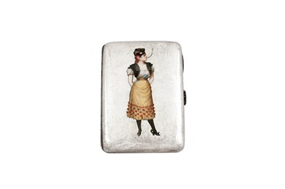 Lot 248 - AN EARLY 20TH CENTURY AUSTRIAN SILVER AND ENAMEL NOVELTY EROTIC CIGARETTE CASE, VIENNA CIRCA 1910 BY GEORG ADAM SCHEID (1838-1921, REG. 1882)