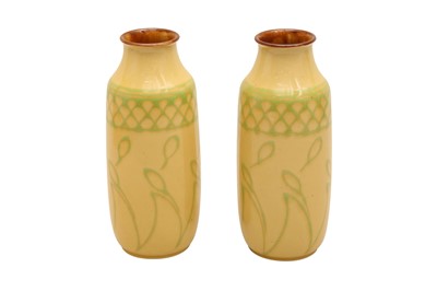 Lot 401 - A PAIR OF ROYAL DOULTON STONEWARE VASES