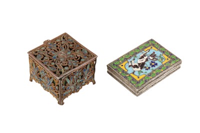 Lot 372 - TWO CLOISONNÉ ENAMELLED BOXES