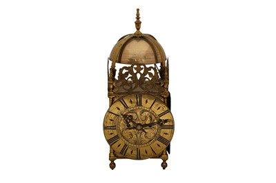Lot 200 - A VICTORIAN BRASS LANTERN CLOCK CIRCA 1890
