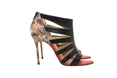 Lot 356 - λ Christian Louboutin Black Cage Heeled Sandal - Size 37.5