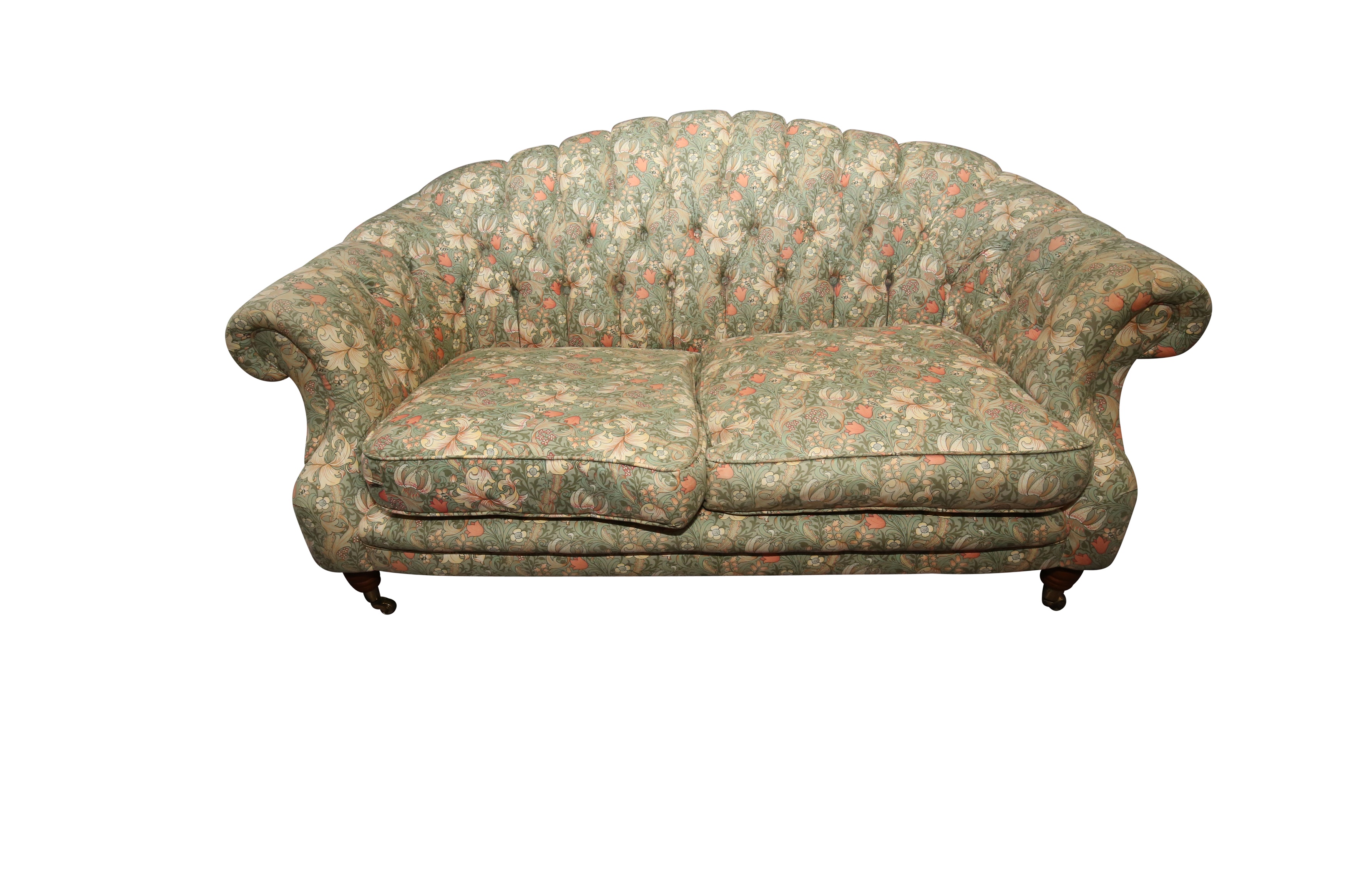 Lot 323 - AN EDWARDIAN TWO SEATER SANDERSON SOFA
