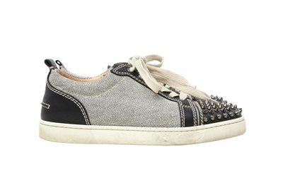 Lot 592 - Christian Louboutin Black Lou Spike Sneaker - Size 39
