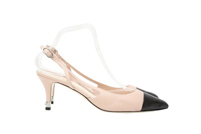 Lot 56 - Chanel Pink Kitten Heeled Sling Back -Size 41