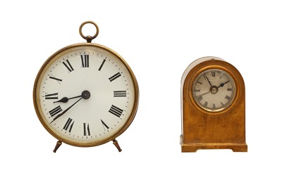 Lot 329 - A GILT TRAVEL ALARM CLOCK, CIRCA 1920S