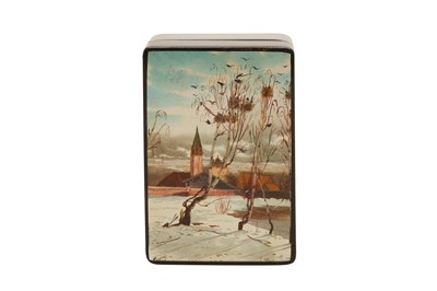 Lot 374 - A 20TH CENTURY RUSSIAN LACQUERED BOX