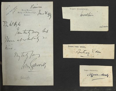 Lot 314 - Autograph Album.- Incl. British Prime Ministers