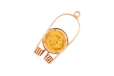 Lot 90 - AN IRANIAN 1 PAHLAVI 22CT GOLD COIN MONEY CLIP