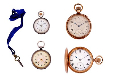 Lot 75 - TWO GOLD PLATED POCKET WATCHES