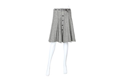 Lot 216 - Hermes Brown Cashmere Tweed Full Skirt - Size 38