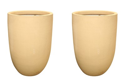 Lot 428 - A PAIR OF CONTEMPORARY RECONSTITUTED STONE URBIS PLANTERS