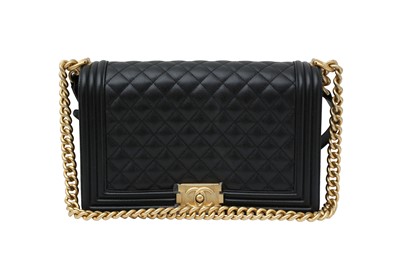 Lot 375 - Chanel Black Quilted Large Boy Bag