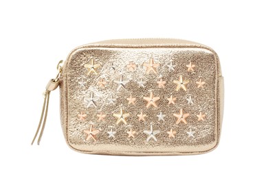 Lot 358 - Jimmy Choo Metallic Gold Star Embellished Pouch