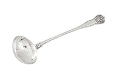 Lot 306 - An early Victorian sterling silver soup ladle, London 1837 by William Eaton