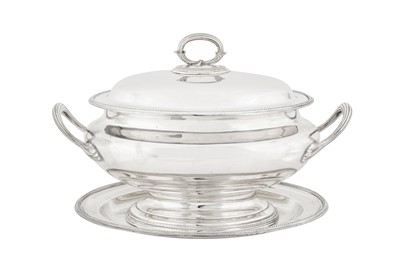 Lot 326 - A Victorian silver plated (EPNS) soup tureen on stand, Birmingham 1897 by Elkington and Co