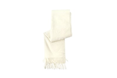 Lot 304 - Chanel Cream Cashmere Logo Scarf