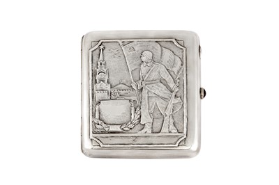 Lot 368 - A RUSSIAN SOVIET SILVER CIGARETTE CASE