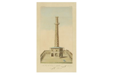 Lot 378 - AN ANTIQUE PRINT OF LA TOUR DES CORNES IN ISFAHAN