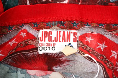 Lot 37 - JPG Red Mesh Native American Print Tattoo Top