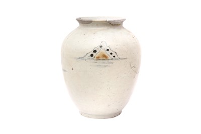 Lot 381 - A KOREAN UNDERGLAZE-BLUE AND COPPER-RED VASE