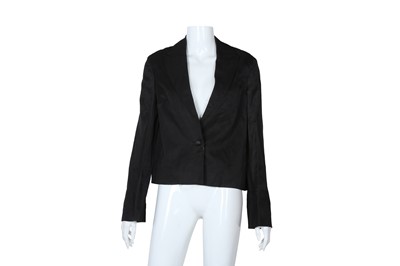 Lot 510 - Alexander McQueen Black Linen Box Blazer - Size 40