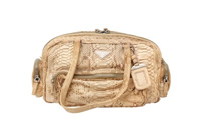 Lot 254 - λ Prada Natural Beige Python Bauletto Bag