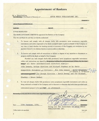 Lot 455 - Apple Corps.- John Lennon, George Harrison & Ringo Starr