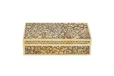 Lot 161 - A late 19th century Thai (Siamese) silver gilt pierced box, circa 1890 by Guang Chang Hua