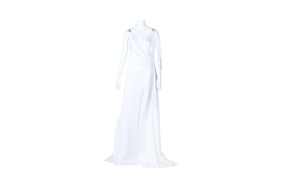 Lot 448 - Versace White Drape Evening Dress - Size 44