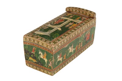 Lot 346 - A SET OF POLYCHROME-PAINTED AND LACQUERED NINETY-TWO GANJIFA PLAYING CARDS WITH LIDDED BOX