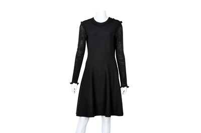 Lot 73 - Chanel Black Cashmere Ruffle Dress - Size 38