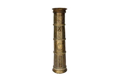 Lot 163 - A MONUMENTAL OPENWORK BRASS TORCH STAND