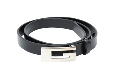 Lot 585 - Gucci Black Square G Logo Narrow Belt - Size 80