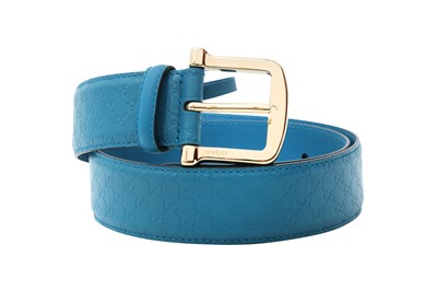 Lot 122 - Gucci Teal Guccissima GG Belt - Size 85