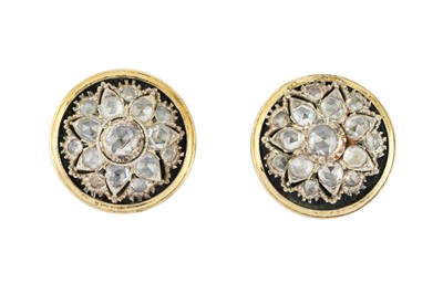 Lot 297 - TWO INDIAN DIAMOND-SET GILT WHITE METAL BUTTONS