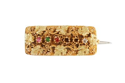 Lot 137 - A gem-set locket brooch, circa 1865