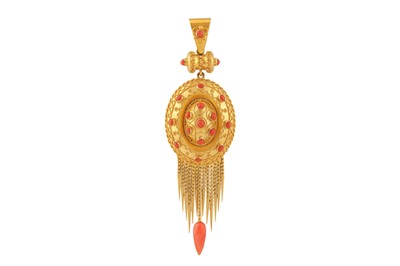 Lot 8 - λ A coral pendant, circa 1865