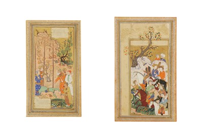 Lot 195 - TWO SAFAVID MANUSCRIPT ILLUSTRATIONS