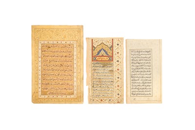 Lot 218 - THREE DISPERSED CALLIGRAPHIC FOLIOS