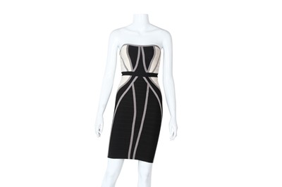 Lot 495 - Herve Leger Black Bandeau Bandage Mini Dress - Size XS