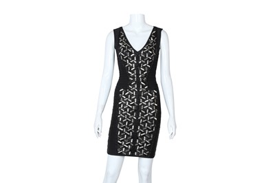 Lot 611 - Herve Leger Black Embellished Bandage Dress - Size XS