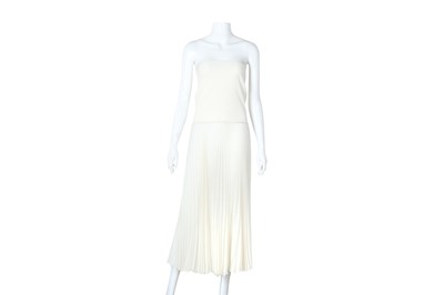 Lot 307 - Herve Leger Ivory One Shoulder Bandage Dress - Size XS