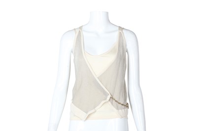 Lot 306 - Hermes Cream Vest Cami Twin Set - Size 34 & 36