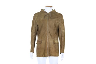 Lot 183 - Hermes Men's Olive Green Suede Parker - Size 48