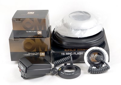 Lot 93 - Olympus T8 & T10 Ring Flash Units.