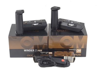 Lot 78 - A Pair of Olympus OM Winder 2 Auto Winders.