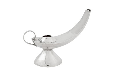 Lot 221 - A mid-20th century Iraqi silver spirit lamp, Baghdad circa 1940