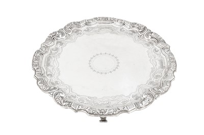 Lot 283 - A mid to late - 18th century Portuguese silver salver, Porto circa 1770 possibly by Manuel de Oliveira